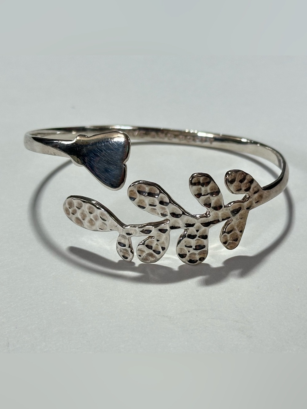 Olive and Poppy Wine Country Wildflower Adjustable Silver Plate Cuff Bracelet